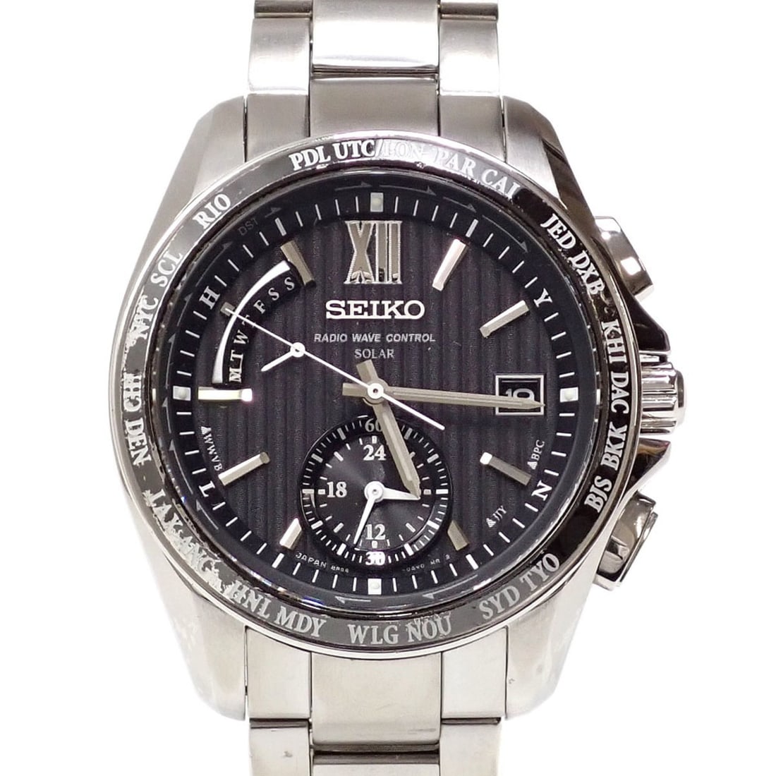 Seiko Watch Brightz World Time Men's Solar SS SAGA145 Light-Charging Radio-Controlled (1 of 20)