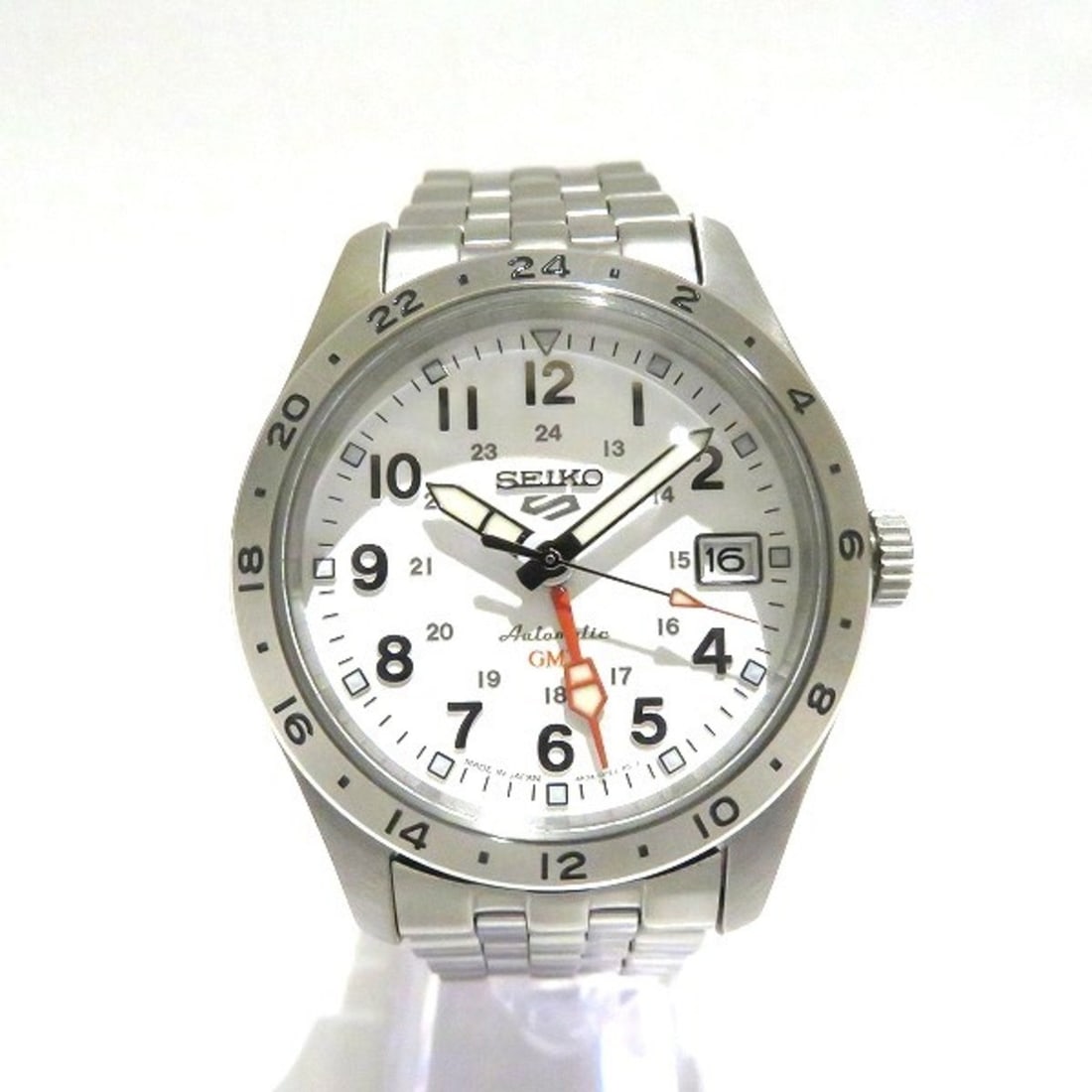 Seiko 5 Sports GMT 4R34-00C0 Automatic Men's Watch: --- Catalog ---Category: SizeWeight: 134.6g / 4.74oz.Wrist Size: 15.5cm / 6.1''Case Diameter: 40mm / 1.57''Case Thickness: 14.6mm / 0.57''Category: DesignType: WristwatchStyle: SportGender: MenColor (