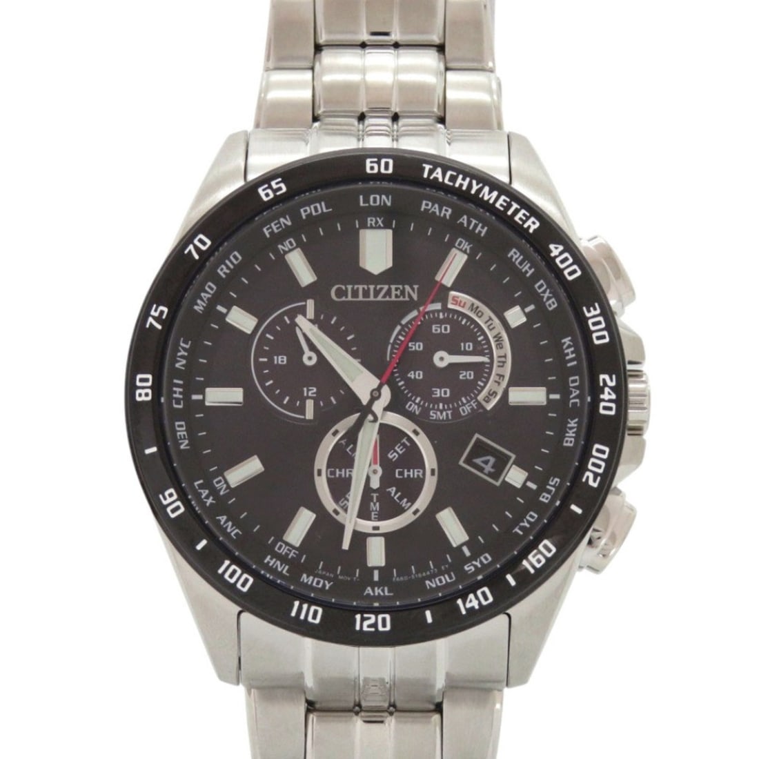 Unused Citizen Collection CB5874-90E Stainless Steel Black Solar Eco-Drive Radio-Controlled Watch: --- Catalog ---Category: SizeWrist Size: 20cm / 7.87''Case Diameter: 43mm / 1.69''Category: DesignType: WristwatchGender: MenDisplay: AnalogColor (Dial): BlackMaterial (Band): Stainless steelMaterial 