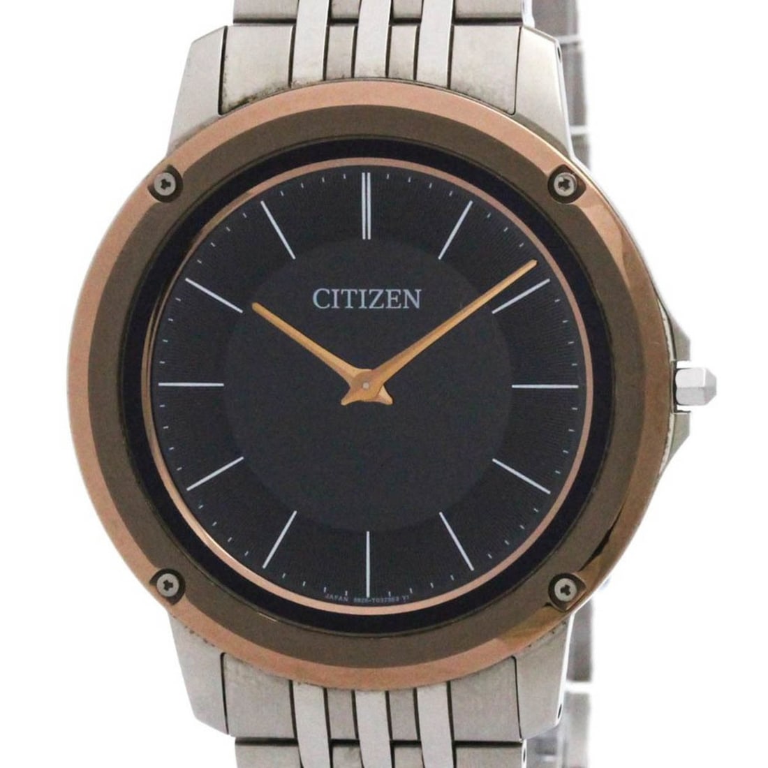 CITIZEN CITIZEN Eco Drive One Solar Steel Mens Watch AR5055-58E: --- Catalog ---Category: SizeCase Diameter: 39mm / 1.54''Category: DesignType: WristwatchStyle: Dress/FormalGender: MenColor (Dial): BlackMaterial (Band): Stainless steelMaterial (Case): Stainless ste