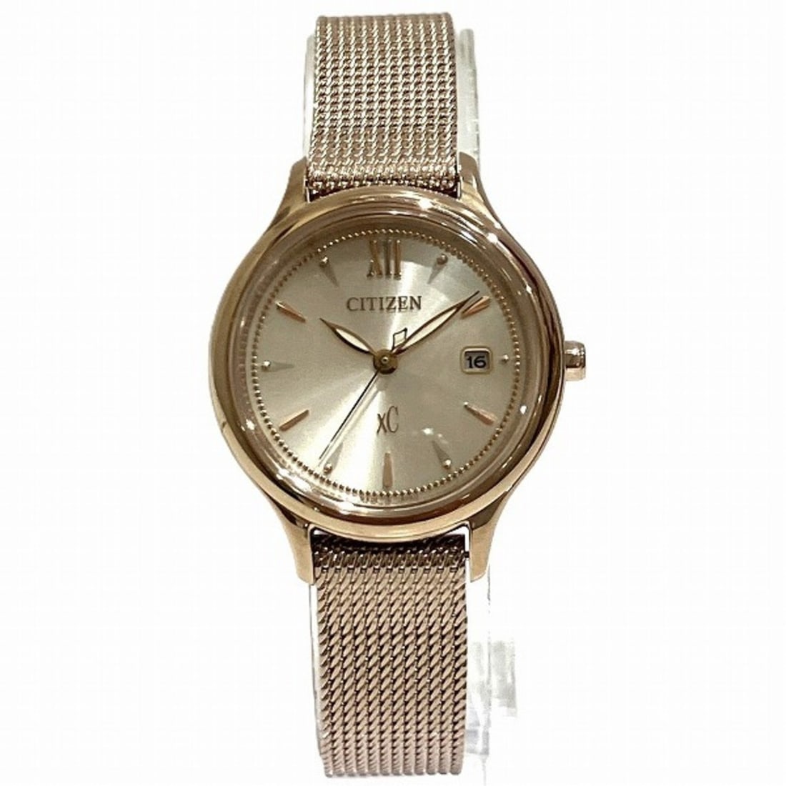 Citizen xC EW2635-54A Solar Changeable Band Watch Women's: --- Catalog ---Category: SizeWrist Size: 19cm / 7.48''Case Diameter: 27.7mm / 1.09''Category: DesignType: WristwatchGender: WomenColor (Dial): PinkMaterial (Band): Stainless steelMaterial (Case): Stai