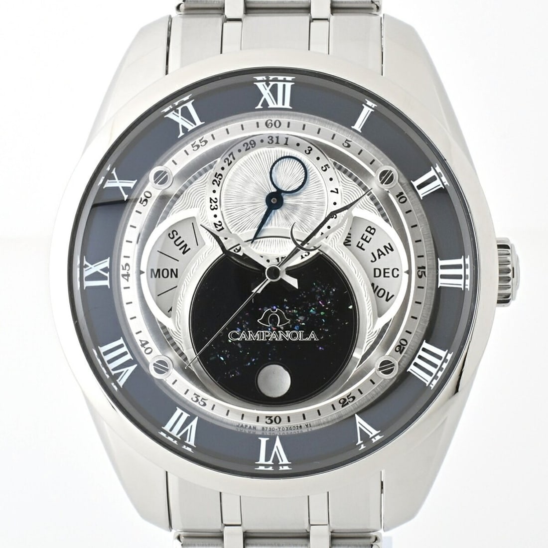 Citizen Campanola Amairohoshi Watch Eco Drive Ring Solar BU0020-62A A-152566: --- Catalog ---Category: SizeWrist Size: 19.5cm / 7.67''Case Diameter: 43.5mm / 1.71''Category: DesignType: WristwatchGender: Men,WomenColor (Dial): Black, Silver, WhiteMaterial (Band): Stainless stee