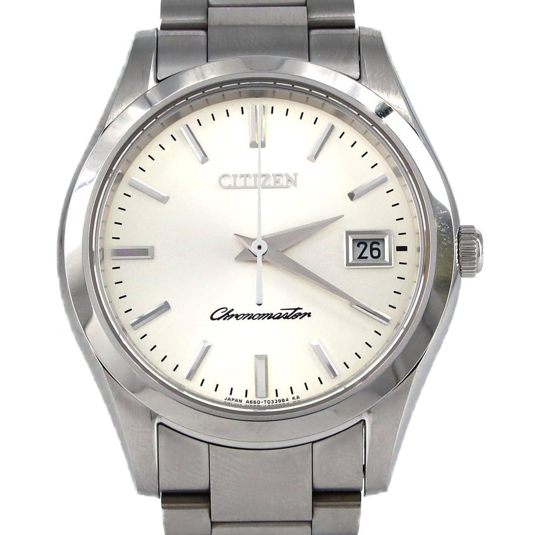Citizen The Perpetual Calendar A660-T022308 AB9000-52A SS Wristwatch Quartz: --- Catalog ---Category: SizeWrist Size: 21cm / 8.26''Case Diameter: 38mm / 1.5''Category: DesignType: WristwatchGender: MenColor (Dial): SilverMaterial (Band): Stainless steelMaterial (Case): Stainle