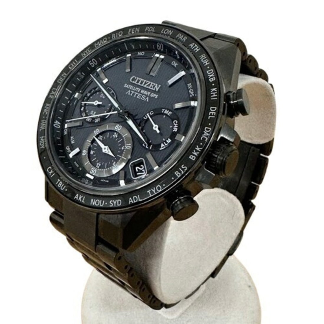 CITIZEN ATTESA Actline Satellite Wave Eco-Drive Radio Controlled Watch CC4055-65E F950-0029S01 Black: --- Catalog ---Category: SizeWrist Size: 19.5cm / 7.67''Case Diameter: 44mm / 1.73''Category: DesignType: WristwatchGender: MenColor (Dial): BlackMaterial (Band): TitaniumMaterial (Case): TitaniumCate