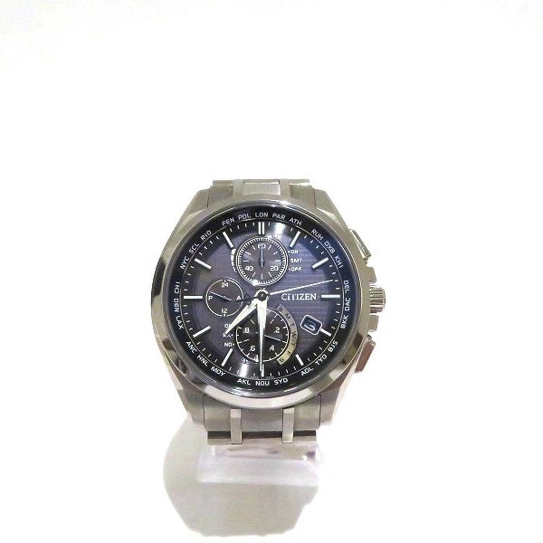 Citizen Attesa Eco-Drive H804-T018696 Radio Solar Men's Watch: --- Catalog ---Category: SizeWrist Size: 15cm / 5.9''Case Diameter: 40.8mm / 1.61''Category: DesignType: WristwatchGender: MenColor (Dial): BlackMaterial (Band): TitaniumMaterial (Case): TitaniumCateg
