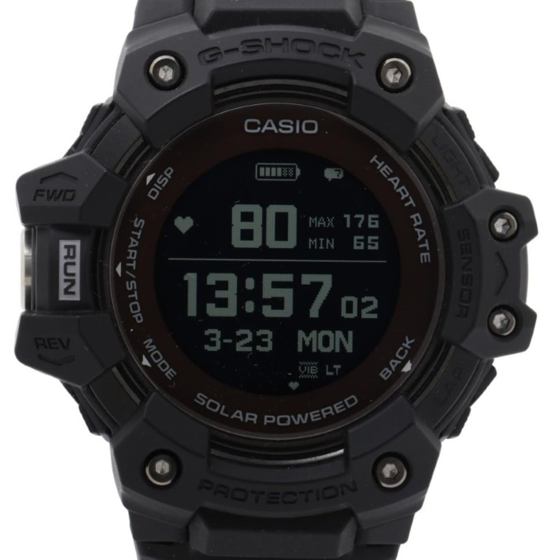 CASIO G-SHOCK G-SQUAD GBD-H1000 SERIES GBD-H1000-1JR Black Resin/Stainless Steel Men's Digital Watch: --- Catalog ---Category: SizeWrist Size: 14.5cm - 21.5cm / 5.7'' - 8.46''Case Diameter: 55mm / 2.17''Category: DesignType: WristwatchGender: MenColor (Dial): BlackMaterial (Case): Stainless steelCateg