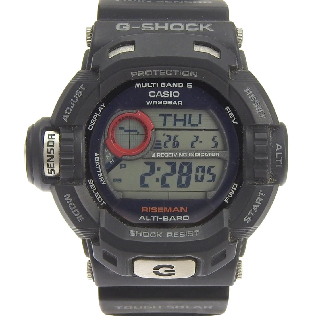 Casio G-SHOCK Riseman Watch, 20 ATM Water Resistant, GW-9200J-1JF, Resin, Black, Solar Powered,: --- Catalog ---Category: SizeWrist Size: 21.5cm / 8.46''Case Diameter: 49mm / 1.93''Category: DesignType: WristwatchGender: MenColor (Dial): BlackCategory: GeneralMPN: GW-9200J-1JFBrand: CasioCategory