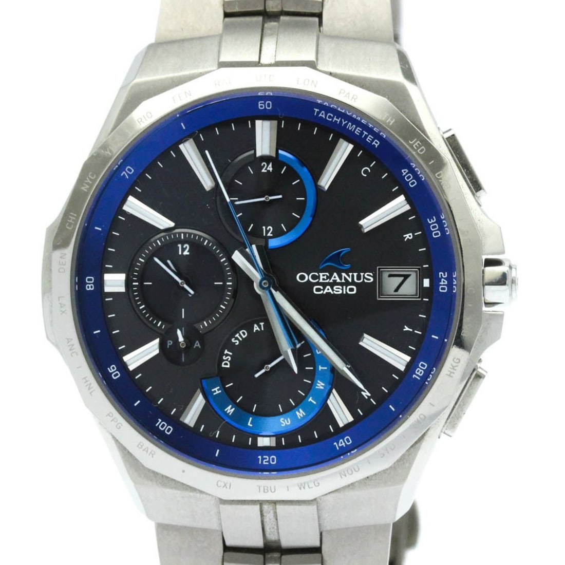 Casio Oceanus Radio Wave Control Solar Titanium Men's Sport OCW-S5000-1AJF: --- Catalog ---Category: SizeCase Diameter: 42mm / 1.65''Category: DesignType: WristwatchStyle: SportGender: MenColor (Dial): BlackMaterial (Band): TitaniumMaterial (Case): TitaniumCategory: GeneralLi