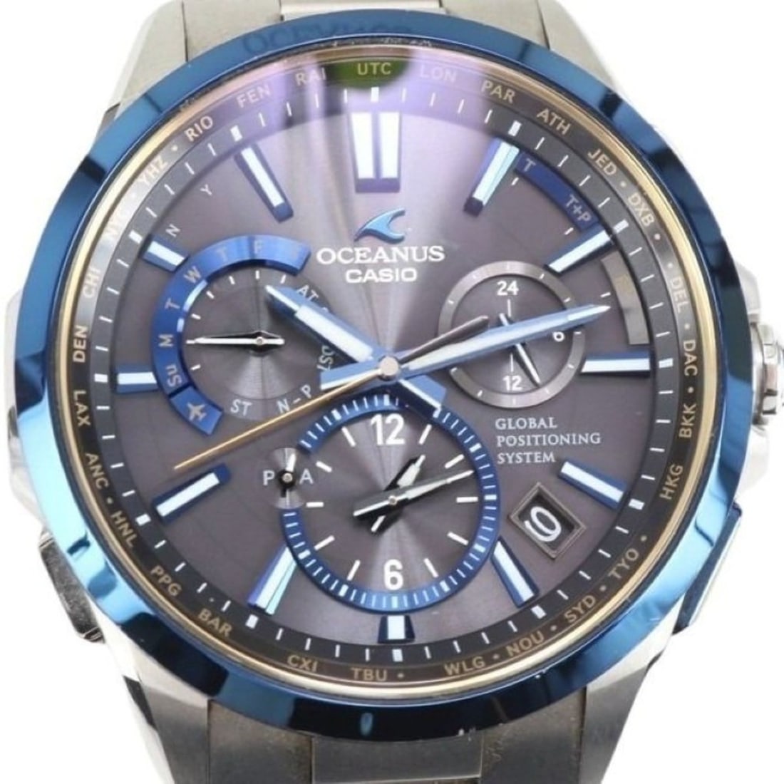 CASIO Oceanus OCWG1100TG-1AJF Men's Analog Watch (Black, Blue, Silver, Titanium): --- Catalog ---Category: SizeWrist Size: 14cm / 5.51''Case Diameter: 43mm / 1.69''Category: DesignType: WristwatchGender: MenMaterial (Band): TitaniumMaterial (Case): TitaniumCategory: GeneralMPN: OCW