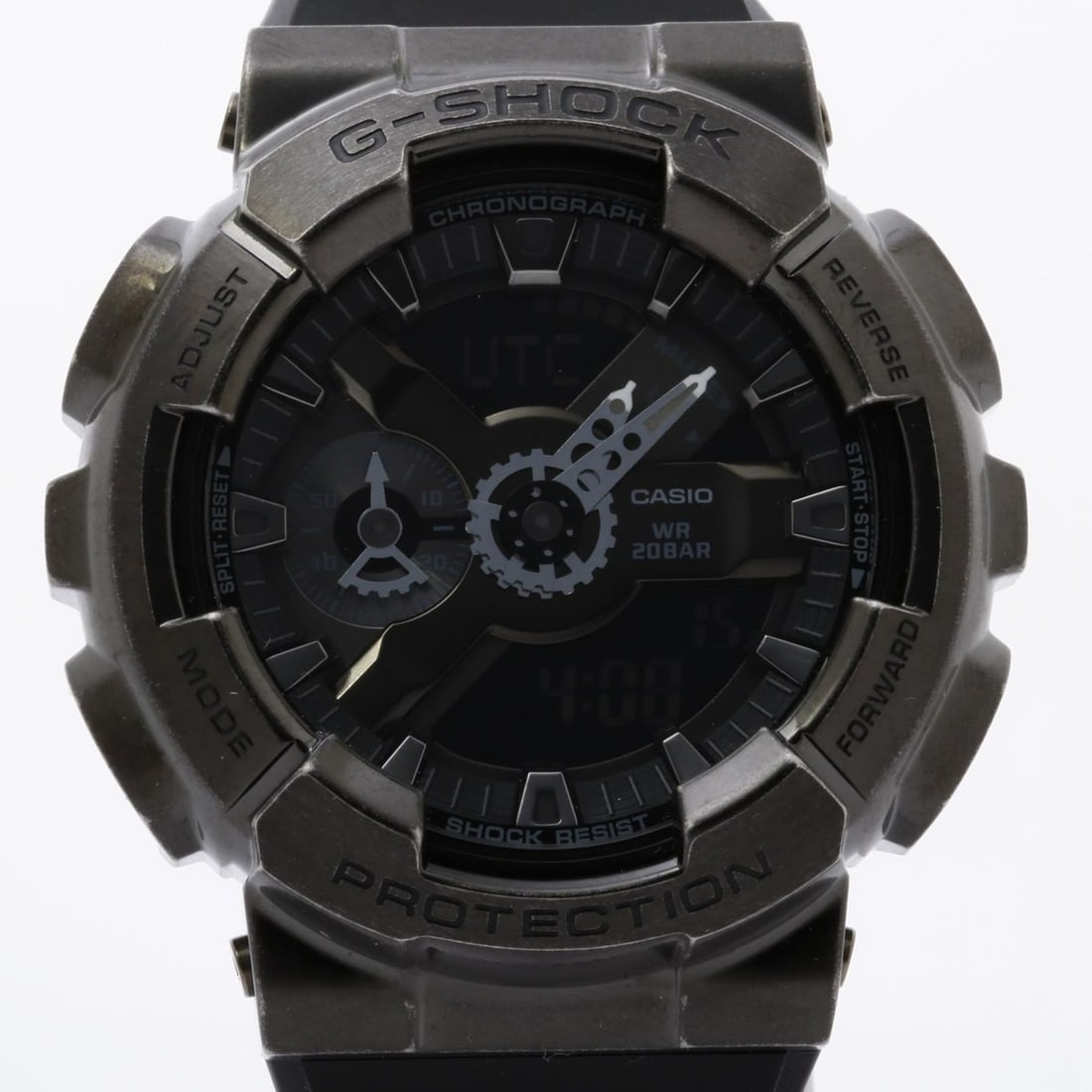 CASIO GSHOCK ANALOG DIGITAL 110 SERIES GM110VB1AJR Men's Watch, Black Resin/Stainless Steel: --- Catalog ---Category: SizeWrist Size: 21.5cm / 8.46''Case Diameter: 48.8mm / 1.92''Category: DesignType: WristwatchGender: MenColor (Dial): BlackMaterial (Case): Stainless steelCategory: GeneralMPN