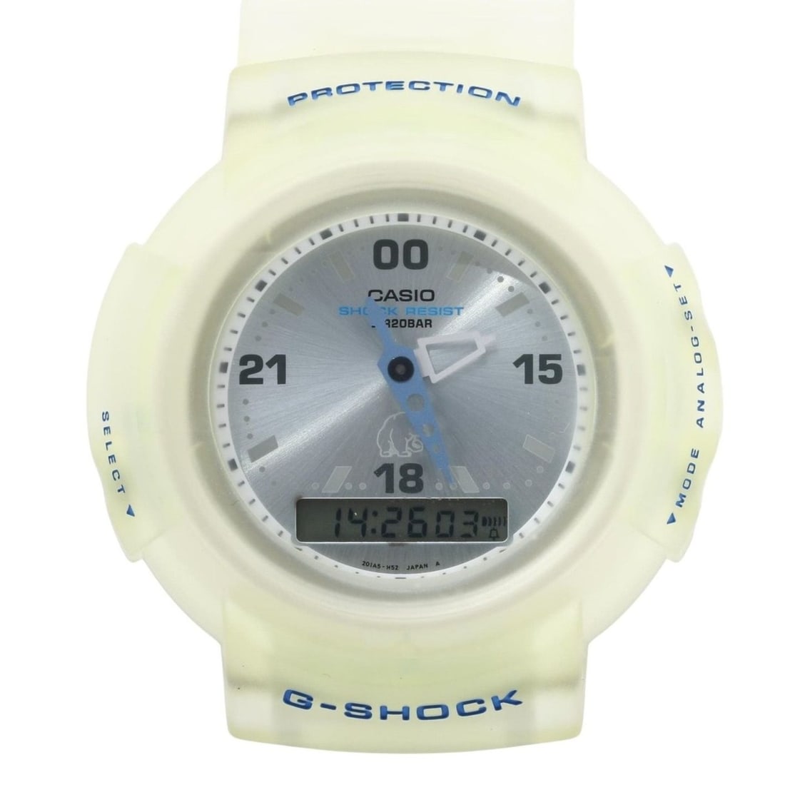 CASIO GSHOCK AW500NS2ET Clear Men's Watch: --- Catalog ---Category: SizeWrist Size: 20.5cm / 8.07''Case Diameter: 48.3mm / 1.9''Category: DesignColor: ClearStyle: SportGender: Men,UnisexColor (Dial): ClearCategory: GeneralLine: G-ShockBrand: C