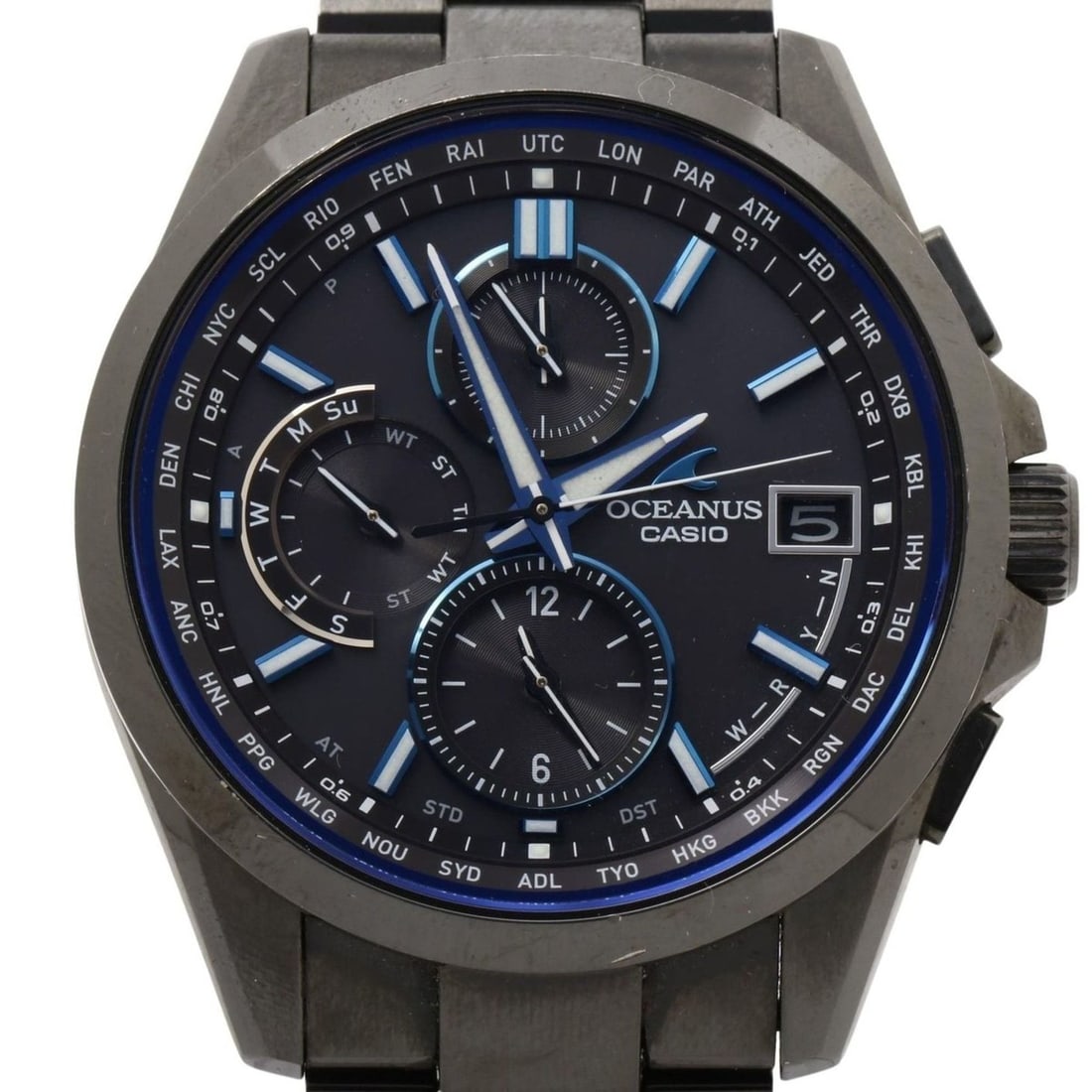 CASIO Oceanus Classic Line OCWT2600B1AJF Black Titanium Men's Watch: --- Catalog ---Category: SizeWrist Size: 18cm / 7.08''Case Diameter: 42.8mm / 1.69''Category: DesignType: WristwatchGender: Men,WomenColor (Dial): BlackMaterial (Band): TitaniumMaterial (Case): Titani