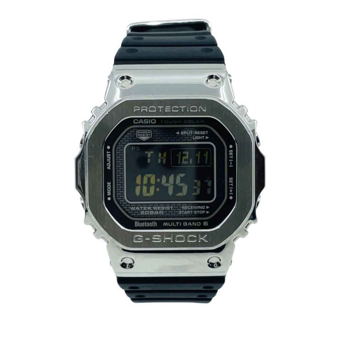 CASIO GSHOCK FULL METAL 5000 SERIES GMWB5000D1JF Silver Stainless Steel Men's Digital Watch: --- Catalog ---Category: SizeWrist Size: 21.5cm / 8.46''Case Diameter: 43.2mm / 1.7''Category: DesignType: WristwatchGender: Men,WomenColor (Dial): BlackMaterial (Band): Stainless steelMaterial (Case)