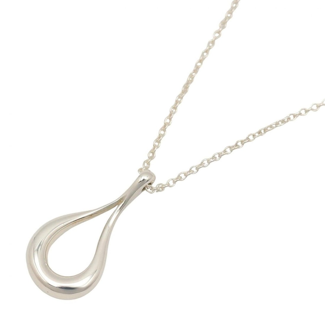 Tiffany & Co. Open Teardrop Pendant Necklace, Sterling Silver 925, Women's Jewelry, Tone: --- Catalog ---Category: SizePendant Size: 19mm x 9.7mm / 0.74'' x 0.38''Neck Circumference: 40.5 cm / 15.94''Category: DesignColor: SilverGender: WomenMaterial: Silver 925Necklace Type: NecklaceCateg
