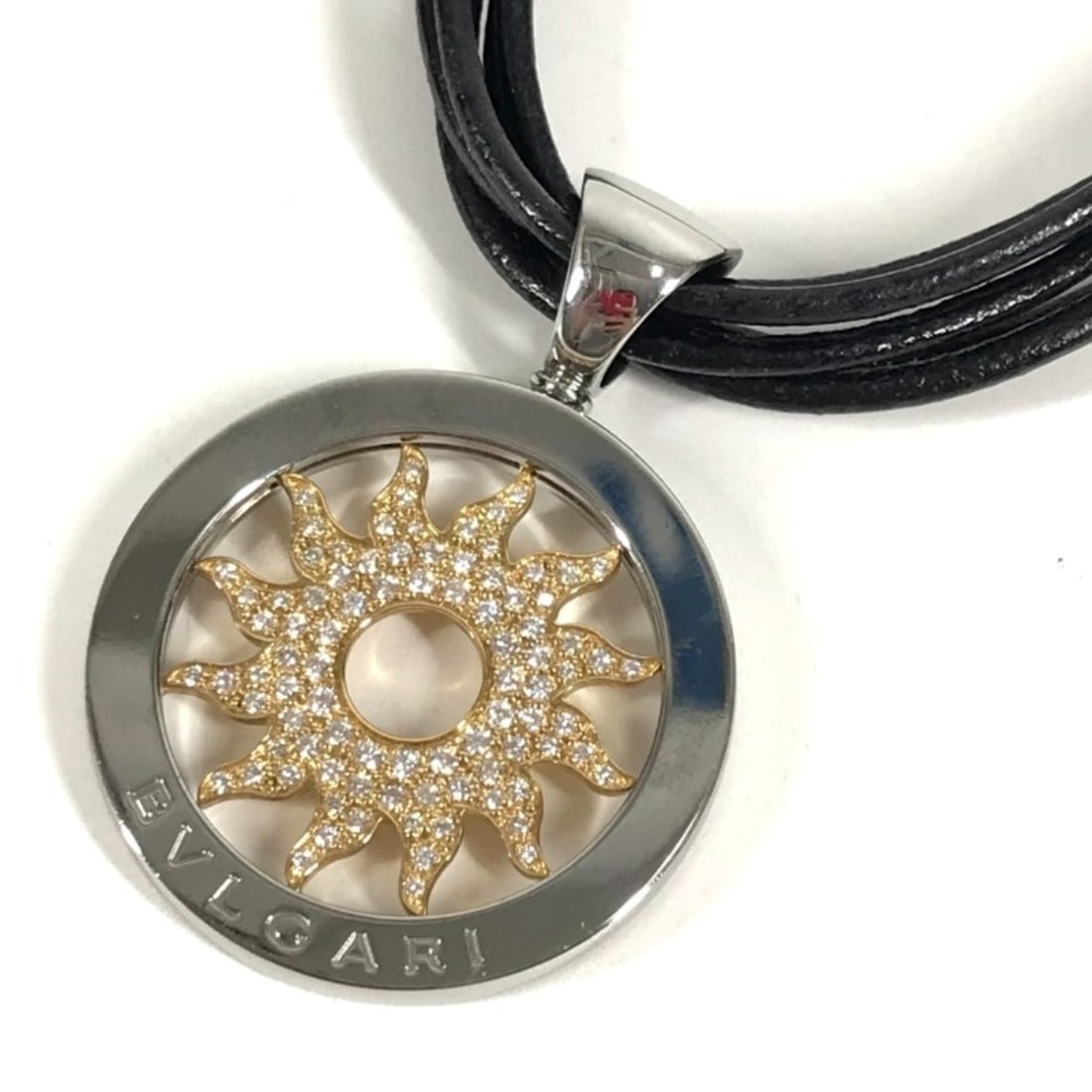 BVLGARI 18K Gold Tondosan Diamond 5-Strand Choker, Leather, Jewelry Necklace, Au750 SS, Men's &: --- Catalog ---Category: SizeNeck Circumference: 38.5 cm / 15.15''Category: DesignColor: Gold, SilverGender: Men,WomenMaterial: Gold (18K)Necklace Type: ChokerCategory: GeneralBrand: BvlgariCountry of