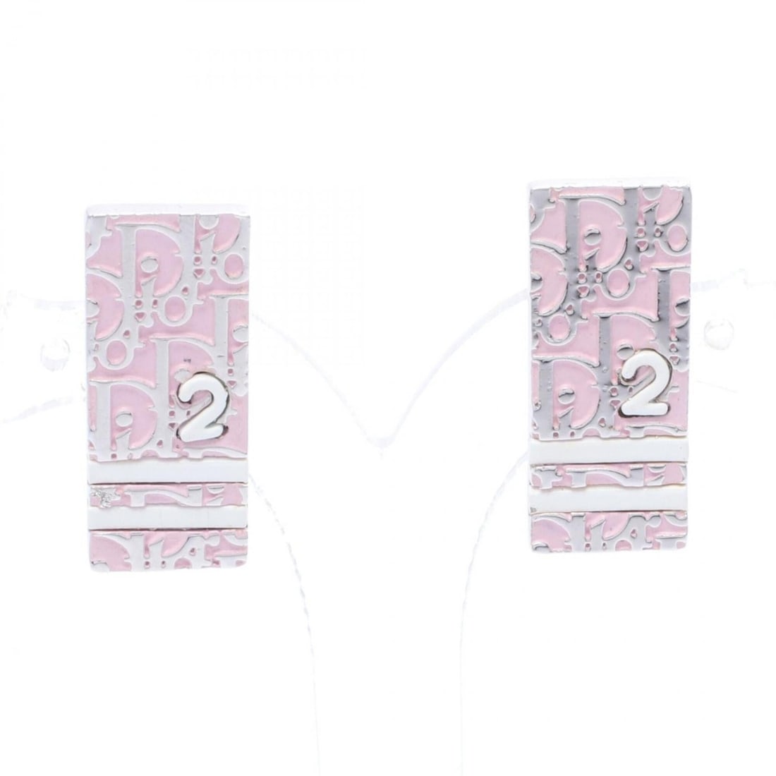 Christian Dior Dior Trotter No.2 Earrings, Stainless Steel Jewelry, Women's, Silver, Pink, White: --- Catalog ---Category: SizeSize (HxWxD): 24.00mm x 10.00mm / 0.94'' x 0.39''Category: DesignType: Clip earringsColor: Pink, Silver, WhiteGender: WomenMaterial: Stainless steelCategory: GeneralBrand: