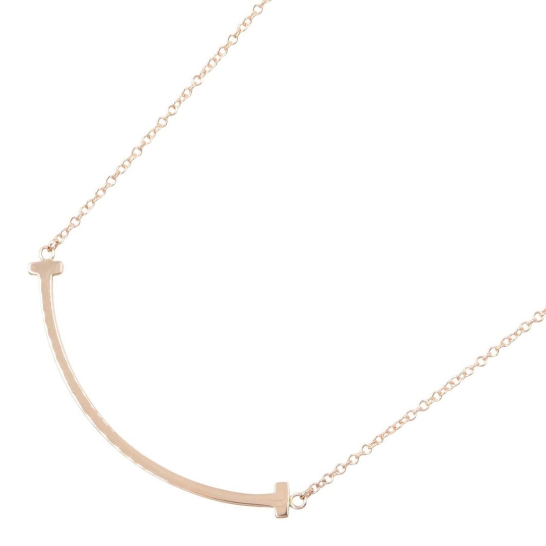 Tiffany & Co. T Smile Small Necklace, 18K Pink Gold (PG), Women's Jewelry, Tone: --- Catalog ---Category: SizePendant Size: 3mm x 37mm / 0.11'' x 1.45''Neck Circumference: 40 cm - 45.5 cm / 15.74'' - 17.91''Category: DesignColor: GoldGender: WomenMaterial: Pink gold (18K)Necklace 