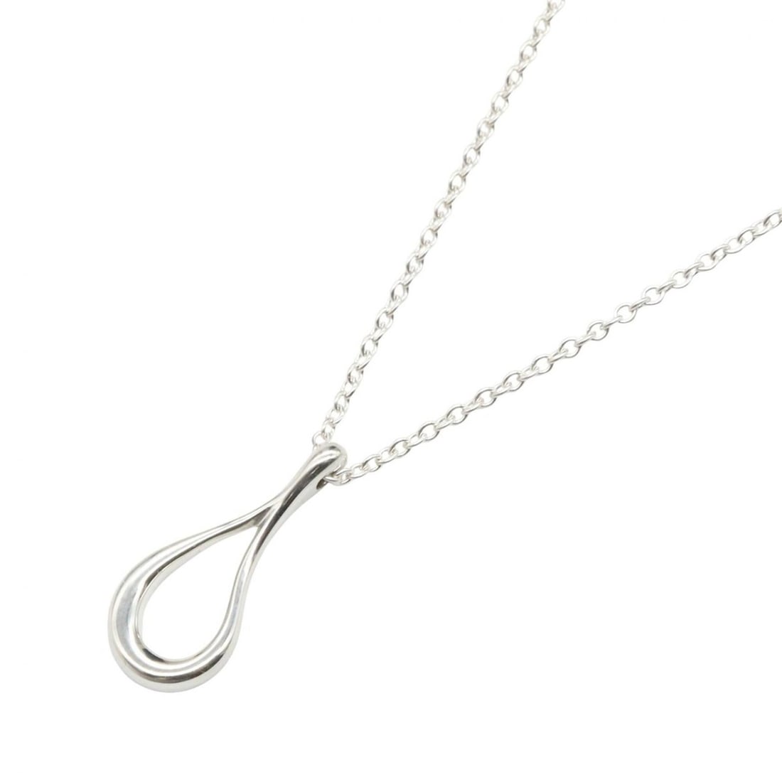 Tiffany & Co. Open Teardrop Necklace, Sterling Silver 925, Women's Jewelry, Tone: --- Catalog ---Category: SizePendant Size: 16mm x 7mm / 0.62'' x 0.27''Neck Circumference: 40 cm / 15.74''Category: DesignColor: SilverGender: WomenMaterial: Silver 925Necklace Type: NecklaceCategory: