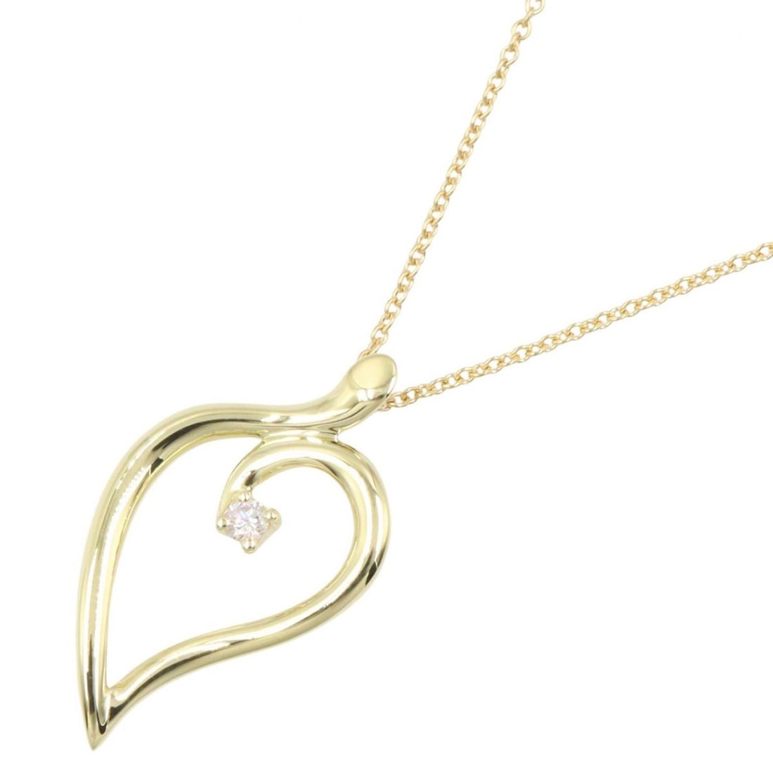Tiffany & Co. Leaf Heart Necklace, 1PD Jewelry, 18K (Yellow Gold), Diamond, Women's, Gold Tone,: --- Catalog ---Category: SizePendant Size: 26mm x 15mm / 1.02'' x 0.59''Neck Circumference: 41.5 cm / 16.33''Category: DesignColor: Clear, GoldStone: DiamondGender: WomenMaterial: Yellow gold (18K)Nec