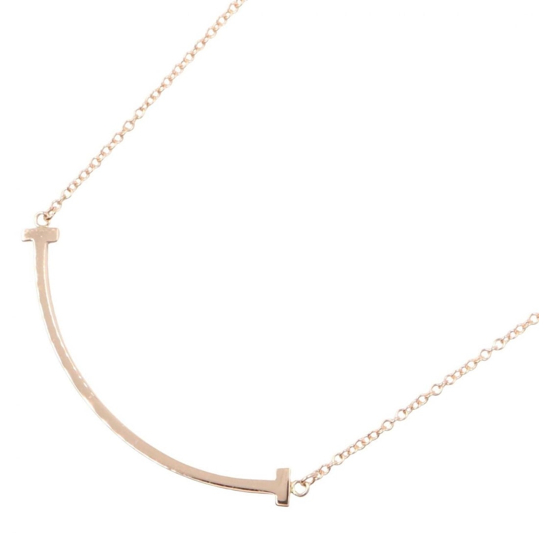 Tiffany & Co. T Smile Small Necklace, 18K Pink Gold (PG), Women's Jewelry, Tone: --- Catalog ---Category: SizePendant Size: 3mm x 37mm / 0.11'' x 1.45''Neck Circumference: 41 cm - 46 cm / 16.14'' - 18.11''Category: DesignColor: GoldGender: WomenMaterial: Pink gold (18K)Necklace Ty