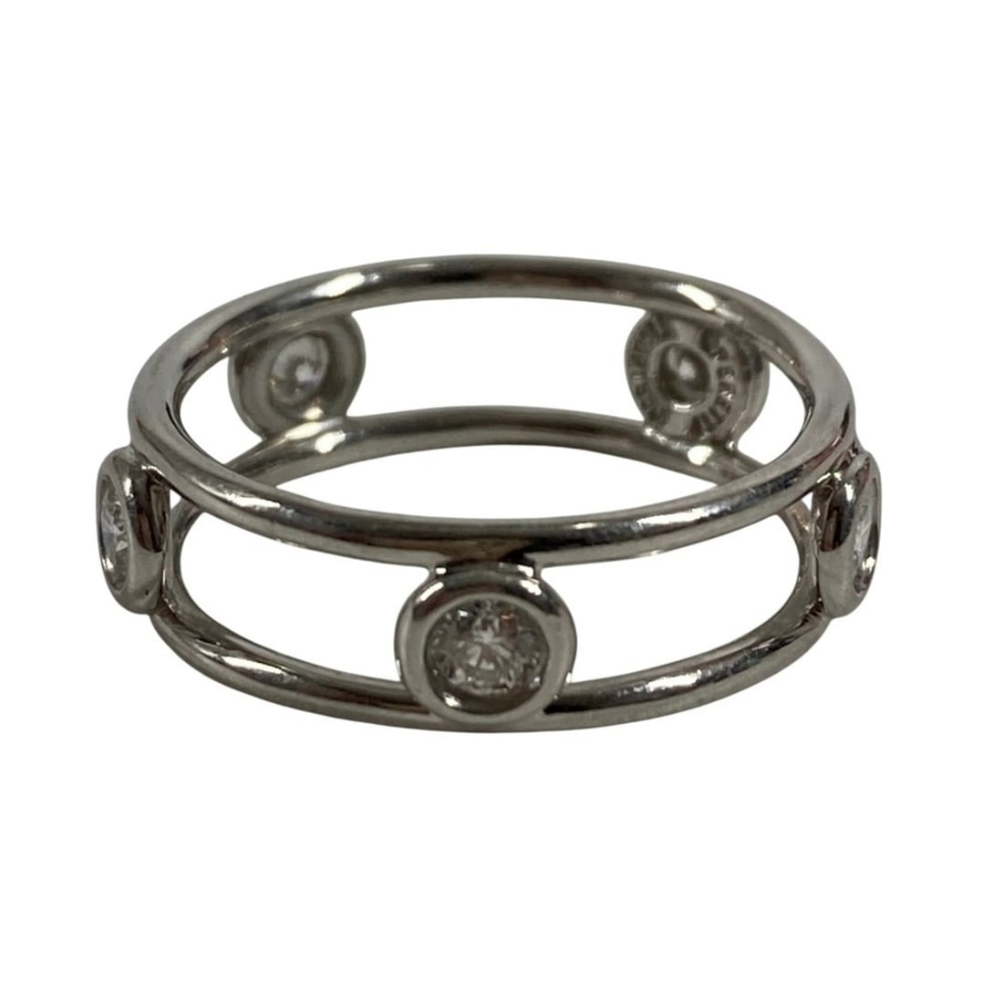 TIFFANY&Co. Tiffany 5P Diamond By the Yard Double Wire Ring, Accessory, Jewelry, Platinum Pt950, (1 of 9)