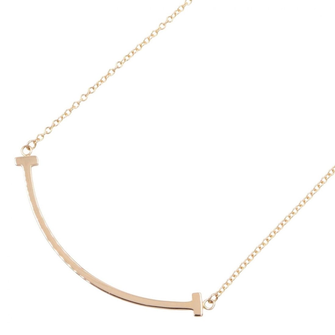 Tiffany & Co. T Smile Small Necklace, 18K Pink Gold (PG), Women's Jewelry, Tone: --- Catalog ---Category: SizePendant Size: 3mm x 37mm / 0.11'' x 1.45''Neck Circumference: 41.5 cm - 46.5 cm / 16.33'' - 18.3''Category: DesignColor: GoldGender: WomenMaterial: Pink gold (18K)Necklace