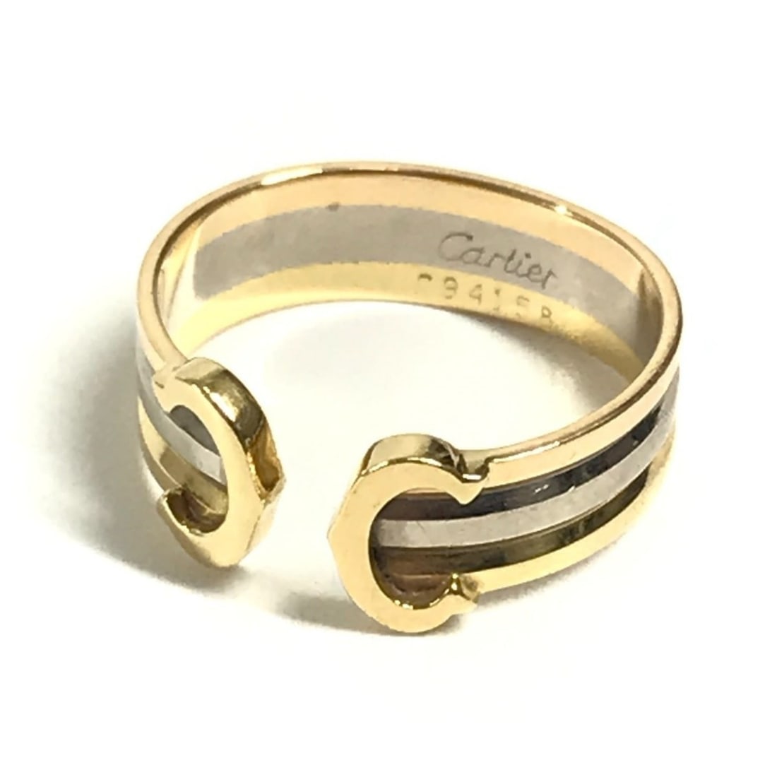 CARTIER Cartier 2C Ring Accessory Jewelry Gold 18K Au750 Women's x Pink Silver (1 of 19)