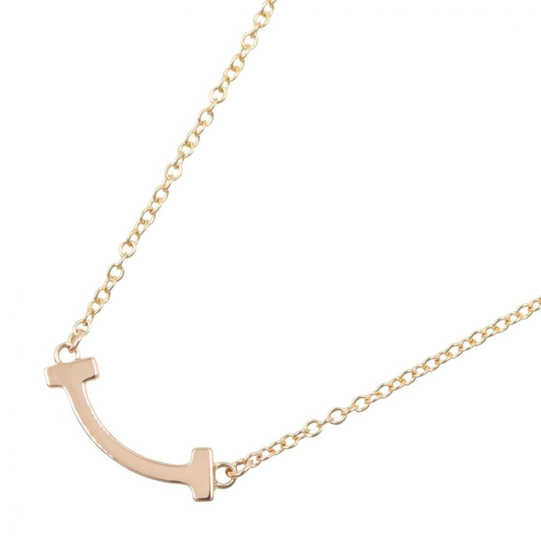Tiffany & Co. T Smile Mini Necklace, 18K Pink Gold (PG), Women's Jewelry, Tone: --- Catalog ---Category: SizePendant Size: 3mm x 14mm / 0.11'' x 0.55''Neck Circumference: 40.5 cm - 45 cm / 15.94'' - 17.71''Category: DesignColor: GoldGender: WomenMaterial: Pink gold (18K)Necklace 