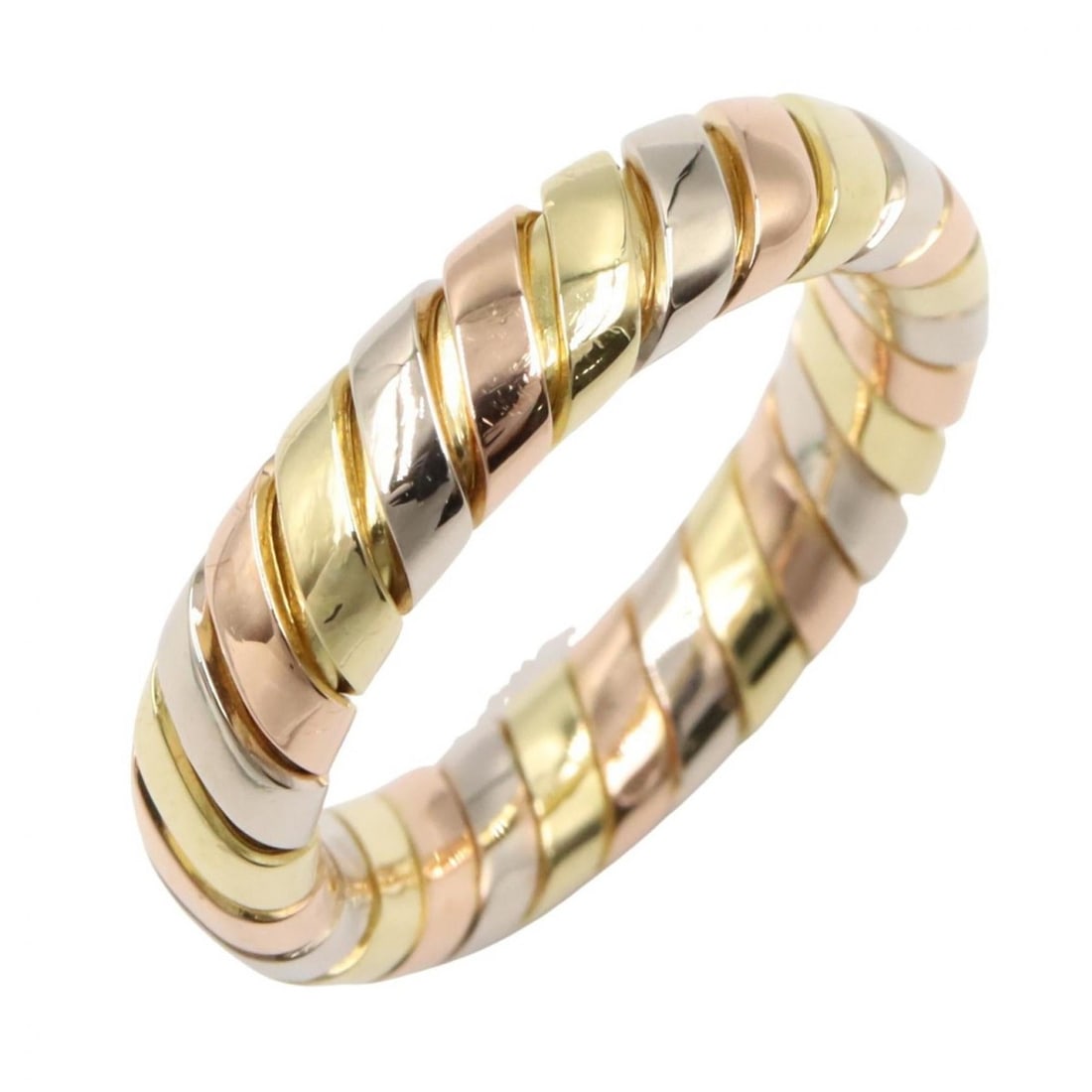 BVLGARI Tubogas Ring, Women's Jewelry, 18K Yellow Gold, White Pink Gold and Silver: --- Catalog ---Category: SizeJP Size: 11US Size: 6Category: DesignType: Band ringColor: Gold, SilverGender: WomenMaterial: Pink gold (18K), White gold (18K), Yellow gold (18K)Category: GeneralBrand: B
