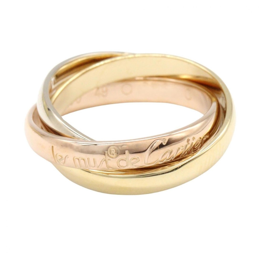 Cartier Trinity Ring, Jewelry, 18K Yellow Gold, White Pink Women's, Silver: --- Catalog ---Category: SizeJP Size: 9US Size: 5Category: DesignType: Band ringColor: Gold, SilverGender: WomenMaterial: Pink gold (18K), White gold (18K), Yellow gold (18K)Category: GeneralBrand: Ca