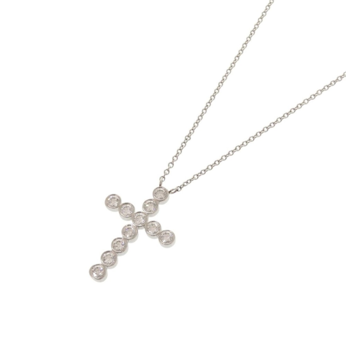 Excellent condition Tiffany Jazz Cross Pt950 platinum diamond necklace jewelry 0230: --- Catalog ---Category: SizePendant Size: 21mm x 15mm / 0.82'' x 0.59''Neck Circumference: 41 cm / 16.14''Category: DesignGender: WomenMaterial: Platinum 950Necklace Type: NecklaceCategory: GeneralBr