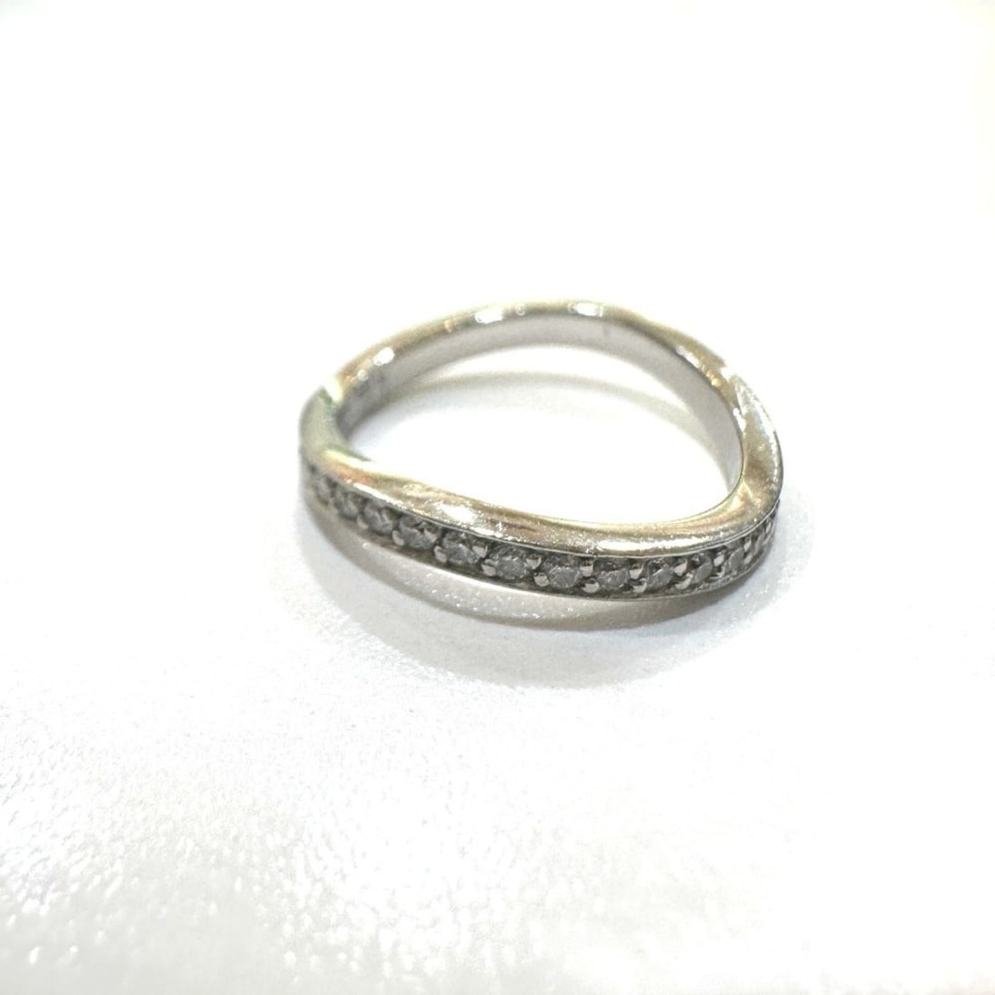 CHANEL Pt950 Ribbon de Chanel Full Diamond Eternity Ring, Jewelry, Accessory, Women's, Silver (1 of 13)