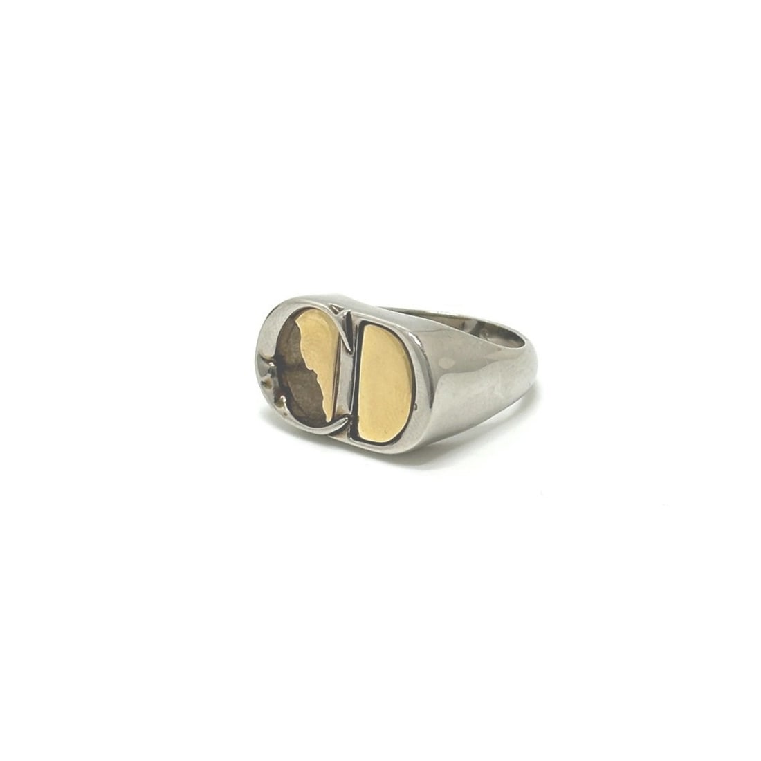 Christian Dior Dior CD Fashion Accessory Jewelry Cursive Ring, Women's, Silver (1 of 11)