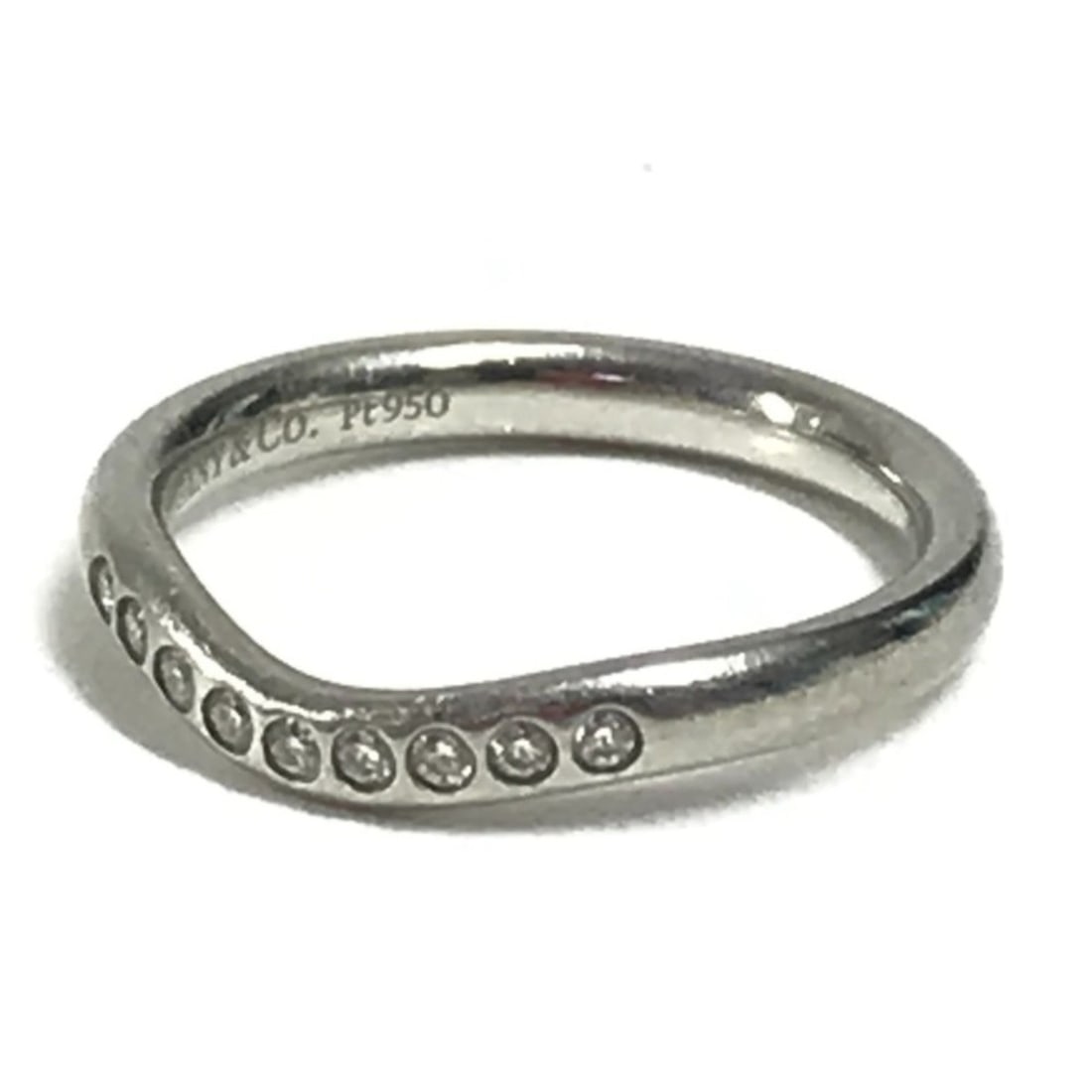 TIFFANY & Co. Tiffany Accessories Jewelry Curved Band Peretti Platinum 9P Diamond Ring, Pt950,: --- Catalog ---Category: SizeWeight: 3g / 0.1oz.JP Size: 5US Size: 3.5Category: DesignType: Band ringColor: SilverStone: DiamondGender: WomenMaterial: Platinum 950Category: GeneralBrand: Tiffany--- It