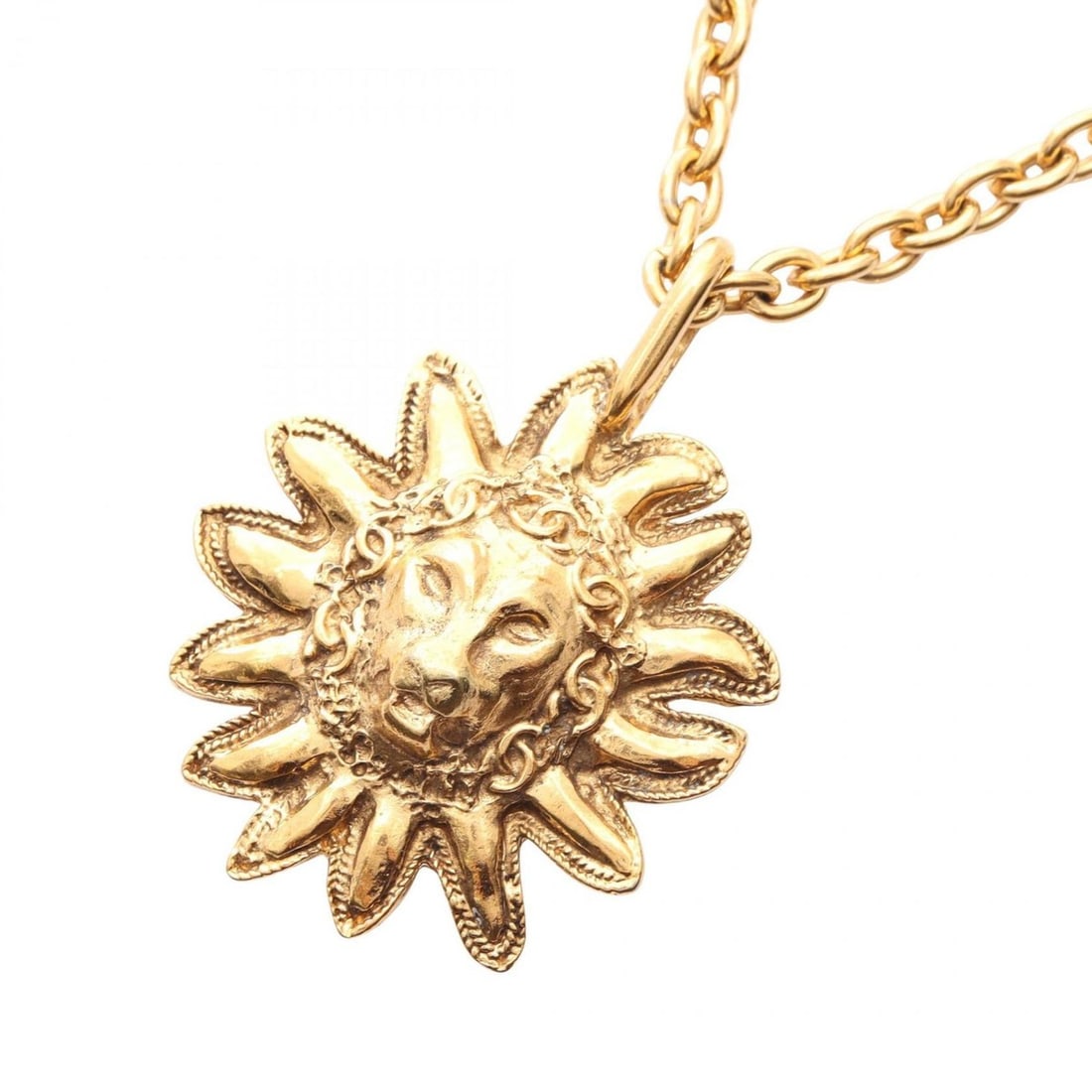 CHANEL Coco Mark Lion Necklace Jewelry GP (Gold Plated) Women's Gold: --- Catalog ---Category: SizePendant Size: 50mm x 50mm / 1.96'' x 1.96''Neck Circumference: 78 cm / 30.7''Category: DesignColor: GoldGender: WomenMaterial: Gold platingNecklace Type: NecklaceCategory: