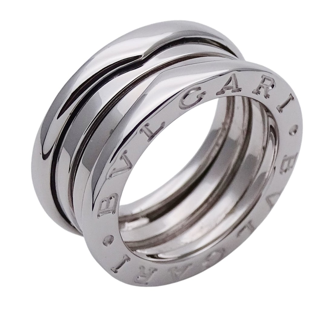 BVLGARI Ring for Women and Men, Brand 750WG B-zero1 B-zero One 2-Band White Gold #47 Approx. Size 7: --- Catalog ---Category: SizeUS Size: 4Brand Size: 47Category: DesignType: Band ringColor: White goldGender: Men,WomenMaterial: White gold (18K)Category: GeneralBrand: BvlgariCountry of Origin: Italy-