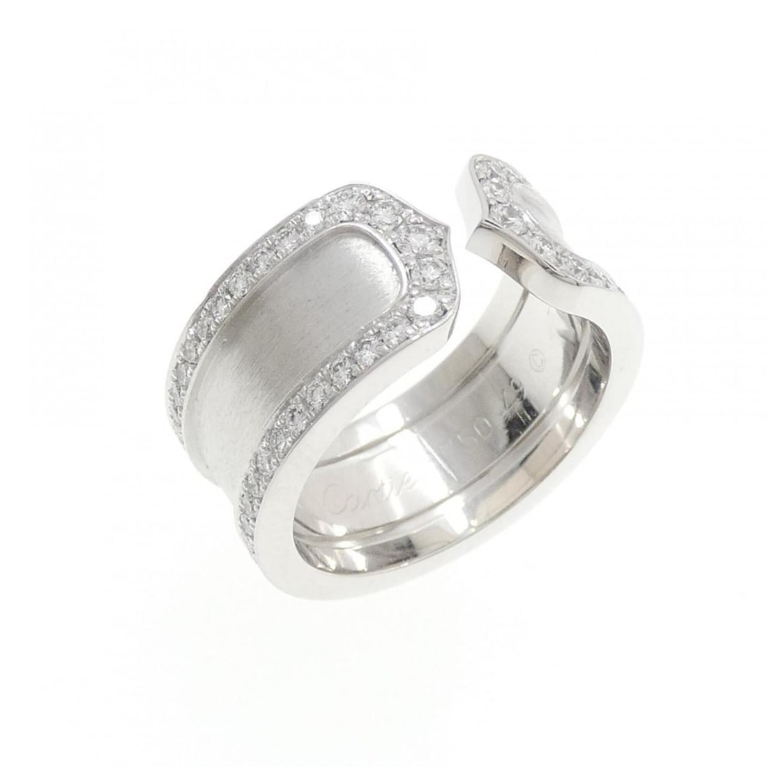 Cartier C2 Edge Ring: --- Catalog ---Category: SizeJP Size: 9US Size: 5Category: DesignColor: SilverGender: WomenMaterial: White goldCategory: GeneralMPN: B4045800Brand: Cartier--- Item List ---Section: ConditionRanking: