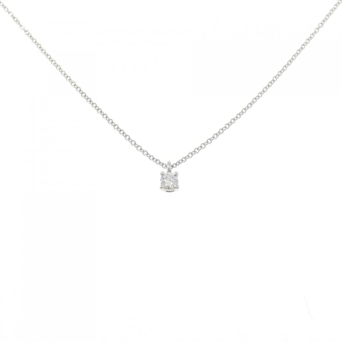 Tiffany Solitaire Necklace: --- Catalog ---Category: SizePendant Size: 6.4mm x 3.5mm / 0.25'' x 0.13''Neck Circumference: 41 cm / 16.14''Category: DesignColor: PlatinumStone: DiamondGender: WomenMaterial: Platinum 950Pendant