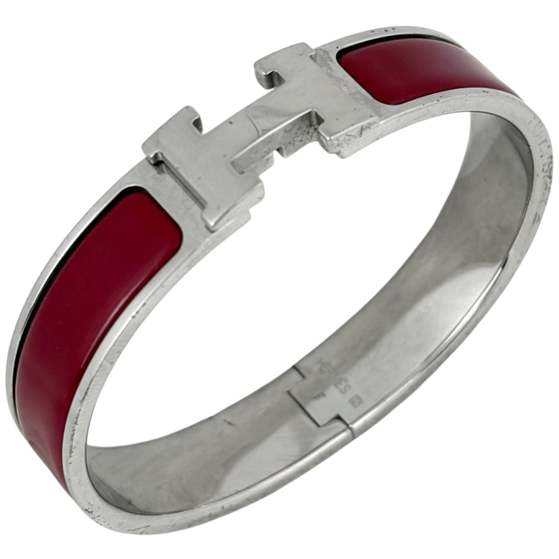 Hermes HERMES Clic Clac PM Silver Plated Red Women's (1 of 11)