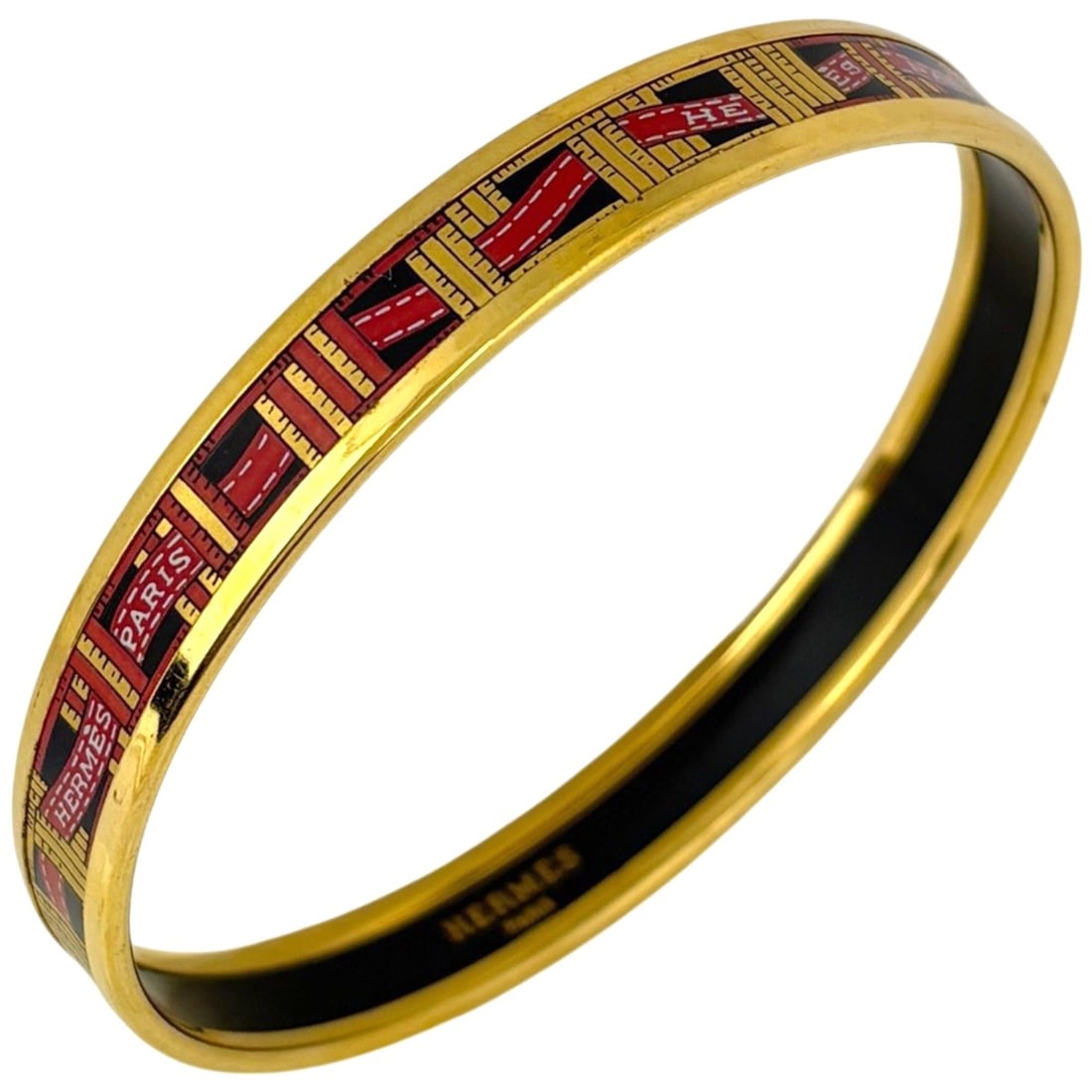 Hermes HERMES Email PM Bracelet, Cloisonné Enamel, GP Gold, Red, Women's: --- Catalog ---Category: SizeLength: 21cm / 8.26''Category: DesignType: BangleColor: Gold, Red colorGender: WomenMaterial: Gold platingCategory: GeneralBrand: Hermes--- Item List ---Section: