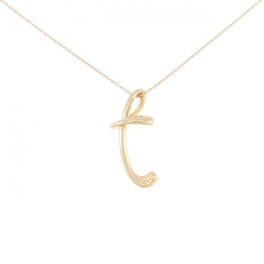 Tiffany Letter Necklace: --- Catalog ---Category: SizePendant Size: 25.4mm x 11.1mm / 0.99'' x 0.43''Neck Circumference: 41 cm / 16.14''Category: DesignGender: WomenMaterial: Yellow gold (18K)Pendant Type: PendantNecklace