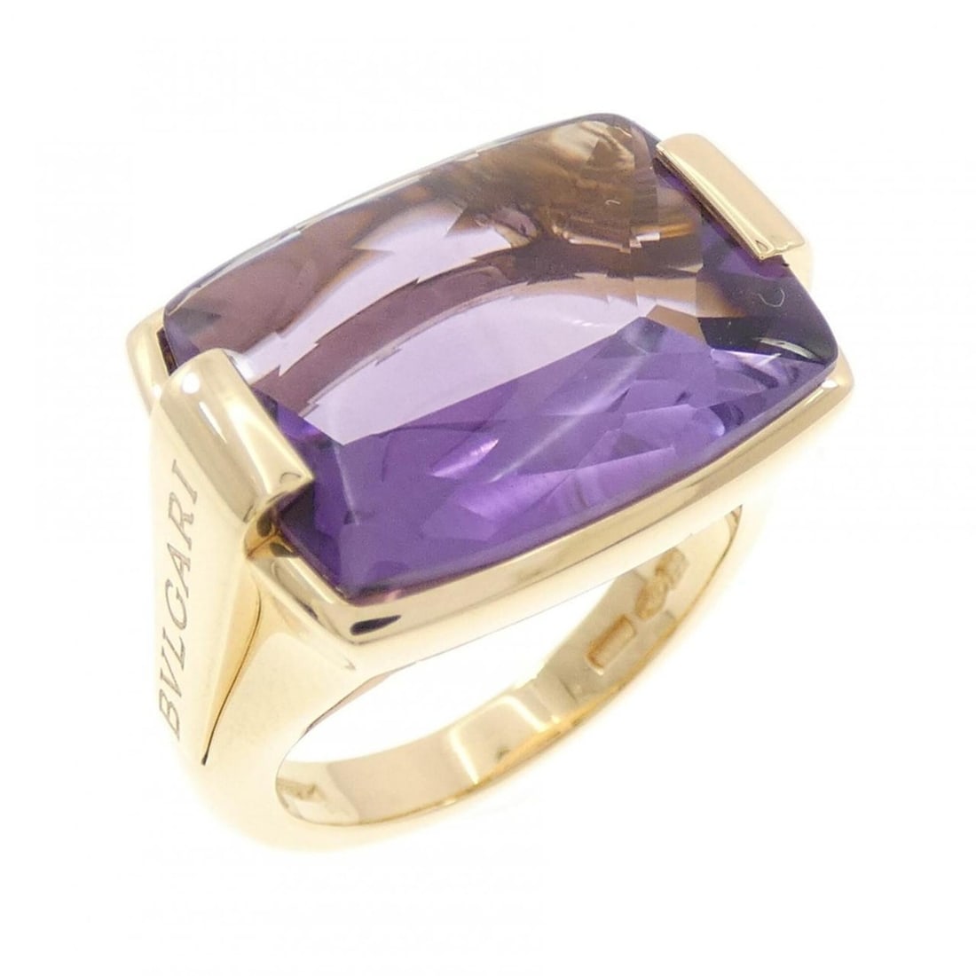 Bvlgari Allegra Ring: --- Catalog ---Category: SizeJP Size: 12US Size: 6.5Category: DesignType: Band ringColor: Yellow goldStone: AmethystGender: WomenMaterial: Yellow gold (18K)Category: GeneralBrand: Bvlgari--- Item List