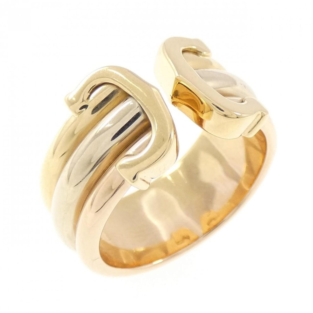 Cartier 2C Ring: --- Catalog ---Category: SizeUS Size: 5.5Brand Size: 50Category: DesignType: Band ringColor: Pink gold, White gold, Yellow goldGender: WomenMaterial: Pink gold (18K), White gold (18K), Yellow gold