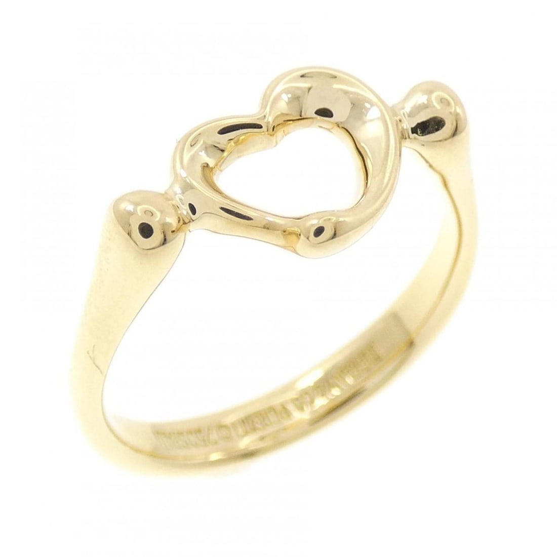 Tiffany Open Heart Ring: --- Catalog ---Category: SizeJP Size: 11.5US Size: 6Category: DesignType: Band ringGender: WomenMaterial: Yellow gold (18K)Category: GeneralBrand: Tiffany--- Item List ---Section: ConditionRanking:
