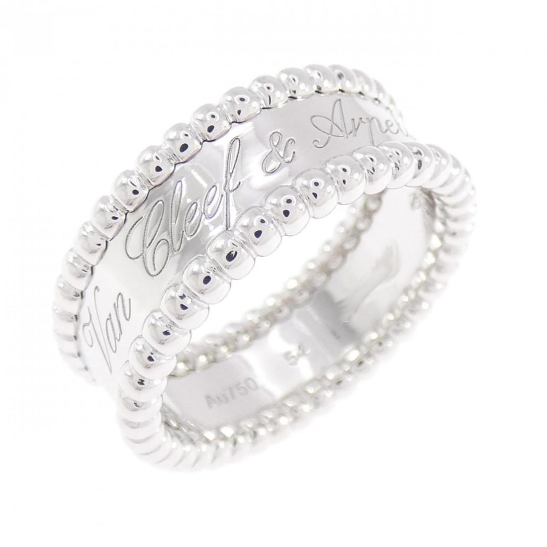 Van Cleef & Arpels Perlee Signature Ring: --- Catalog ---Category: SizeUS Size: 7Brand Size: 54Category: DesignType: Band ringGender: WomenMaterial: White gold (18K)Category: GeneralBrand: Van Cleef & Arpels--- Item List ---Section: Condition