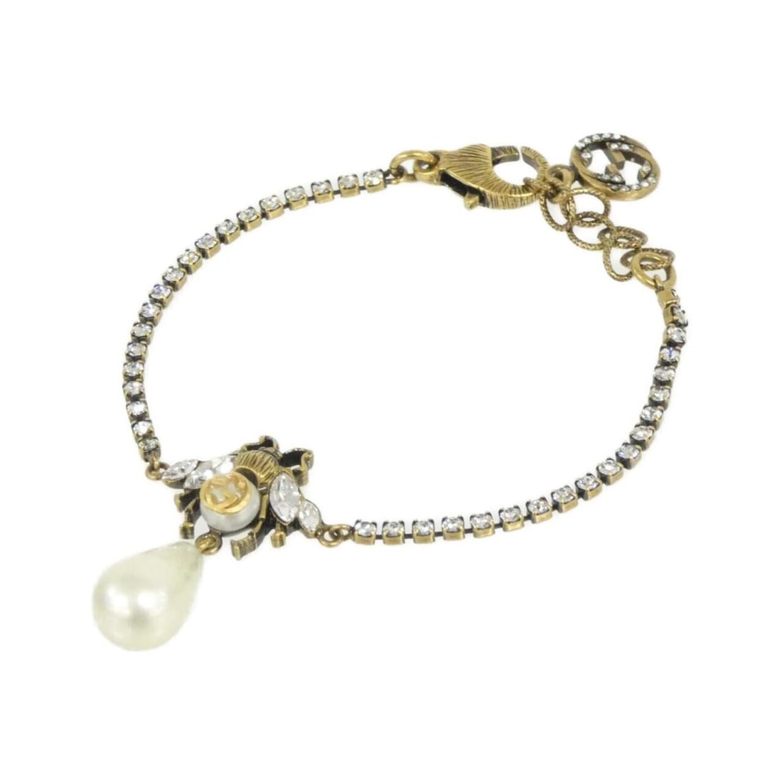 Gucci 629919 J1D51 Bracelet: --- Catalog ---Category: SizeLength: 15cm - 18cm / 5.9'' - 7.08''Category: DesignType: Charm braceletColor: Clear, Gold, WhiteGender: WomenCategory: GeneralMPN: 629919 J1D51Brand: Gucci--- Item List