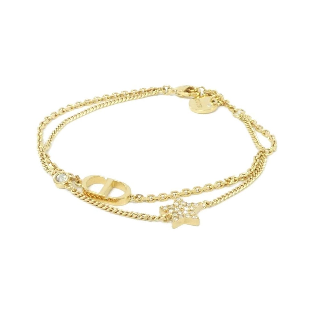 Christian Dior Petite CD B1133PMTCY Bracelet: --- Catalog ---Category: SizeLength: 16cm - 17.5cm / 6.29'' - 6.88''Category: DesignType: Charm braceletColor: Clear, GoldGender: WomenCategory: GeneralMPN: B1133PMTCYBrand: Christian Dior--- Item