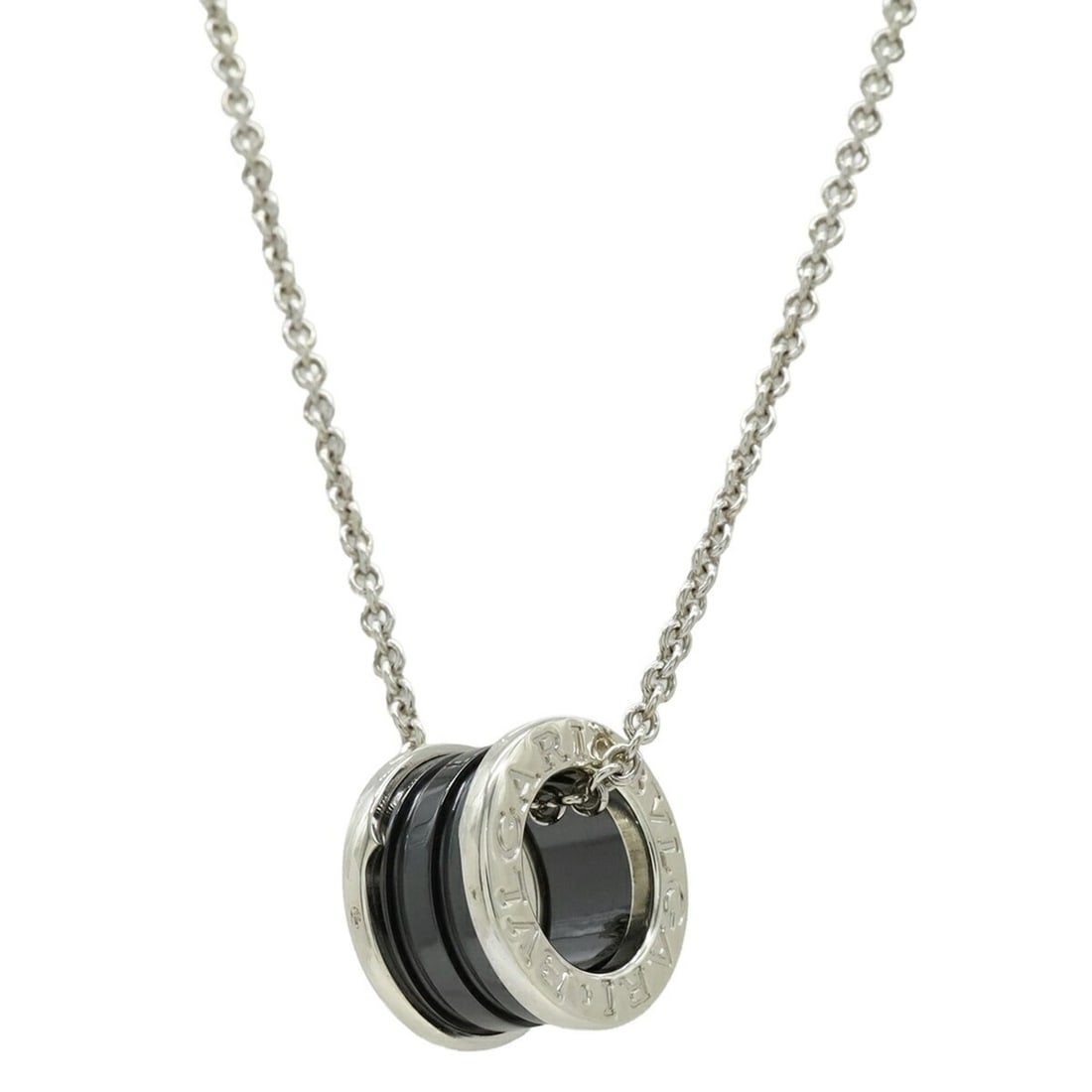 BVLGARI B-zero1 Save the Children Necklace Pendant, Ag925 SV925 Silver, Black, 349634: --- Catalog ---Category: SizePendant Size: 14mm x 9mm / 0.55'' x 0.35''Neck Circumference: 44 cm / 17.32''Category: DesignColor: Black, SilverGender: MenMaterial: Ceramic, Silver 925Pendant Type: