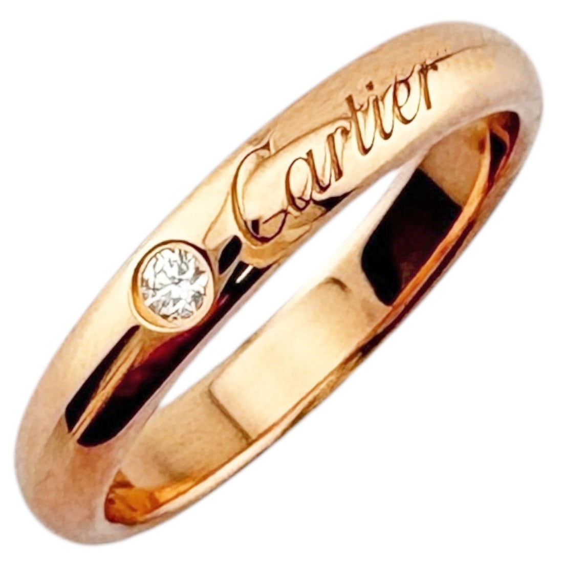 Cartier C de Wedding Ring, 18K Pink Gold Diamond Ring for Women.: --- Catalog ---Category: SizeJP Size: 8US Size: 4.5Category: DesignType: Band ringColor: Pink goldGender: WomenMaterial: Pink gold (18K)Category: GeneralBrand: Cartier--- Item List ---Section: