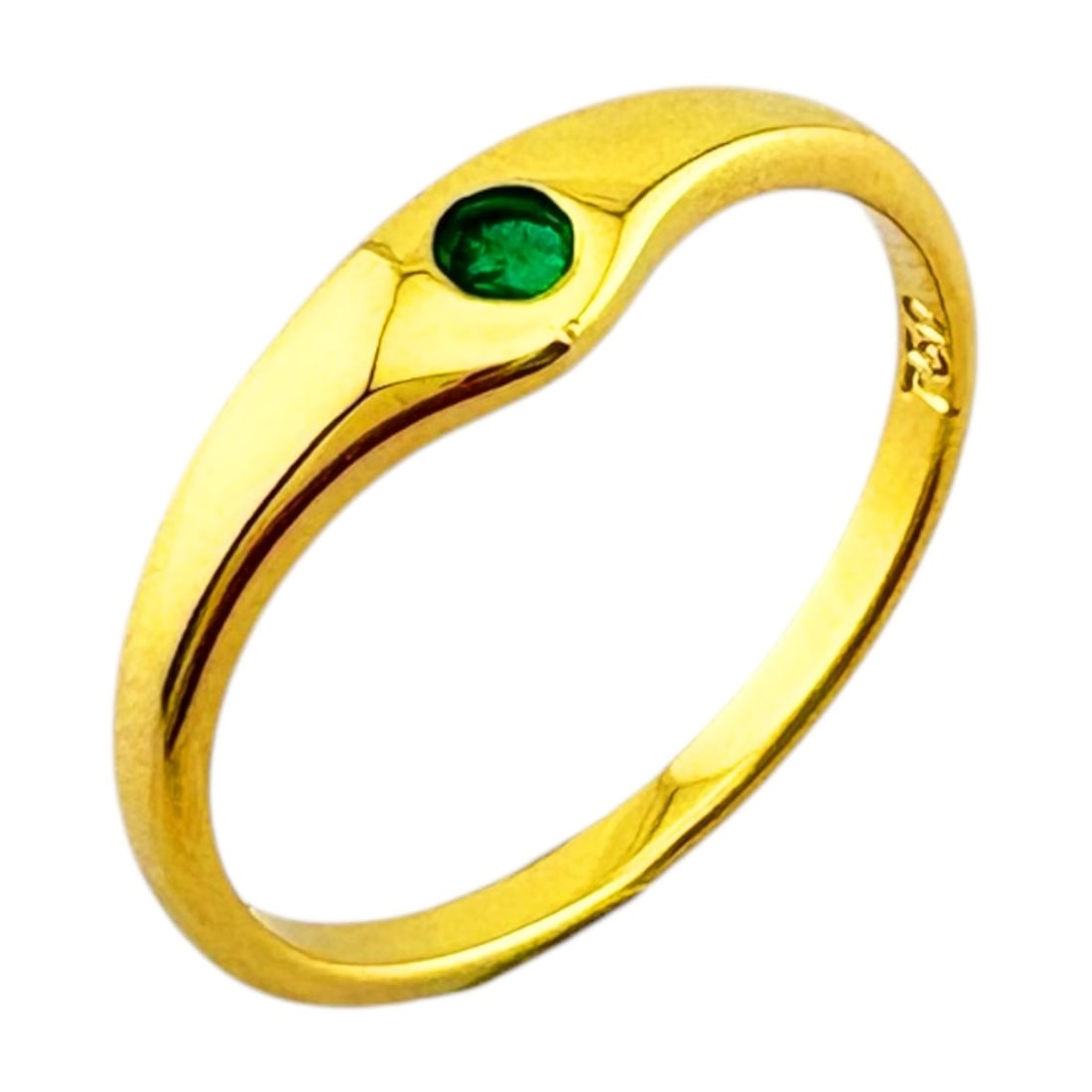 Tiffany & Co. Curved Band Ring, 18K Yellow Gold, Emerald, Women's Ring.: --- Catalog ---Category: SizeJP Size: 10.5US Size: 5.5Category: DesignType: Band ringColor: GoldGender: WomenMaterial: Yellow gold (18K)Category: GeneralBrand: Tiffany--- Item List ---Section: Conditi